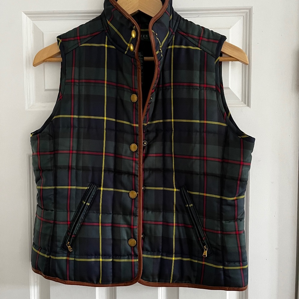 Ralph Lauren Plaid Vest - Navy, Red, Yellow